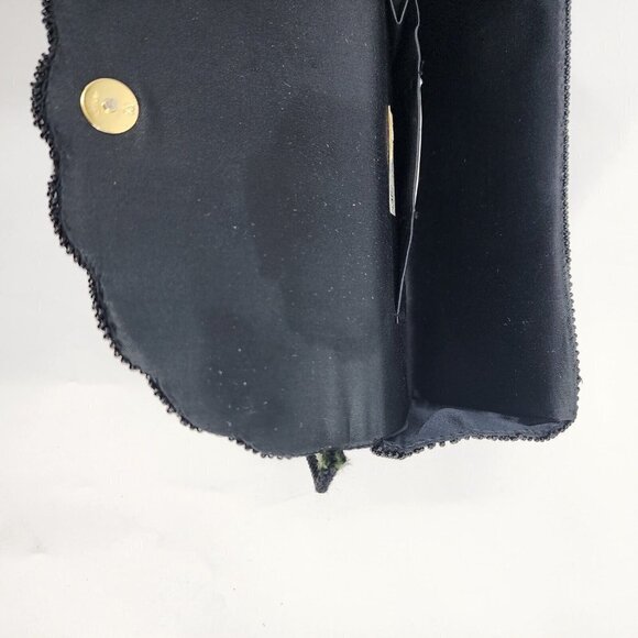 Bonwit Teller Vintage Beaded Evening Bag Long Strap‎ Crossbody Black - Picture 9 of 14